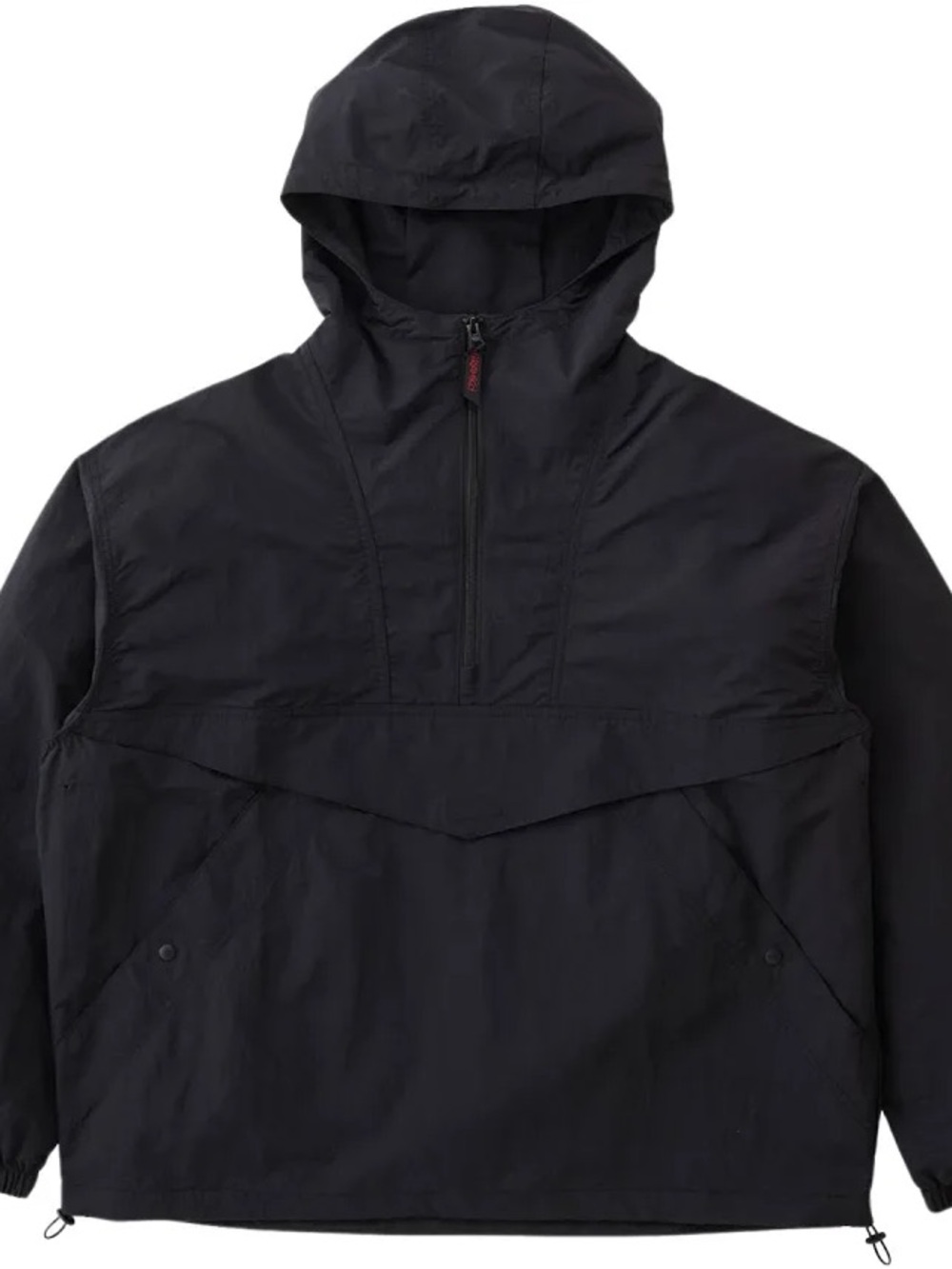 Grammici Nylon Field Black Hooded Windbreaker Anorak
